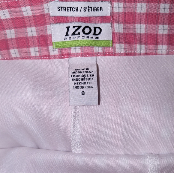 IZOD Womens Pink/White Check Golf Tennis Mini Skort Size 8 - Picture 4 of 6